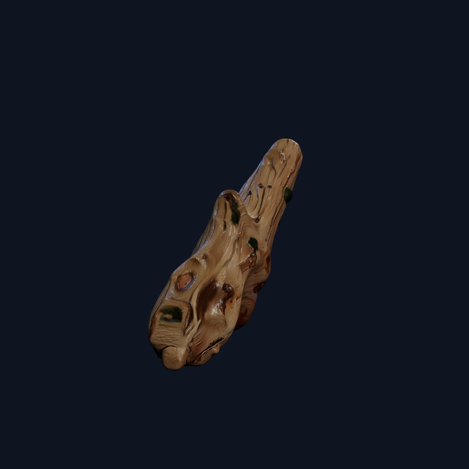 Wooden Log with Moss Model Pack
